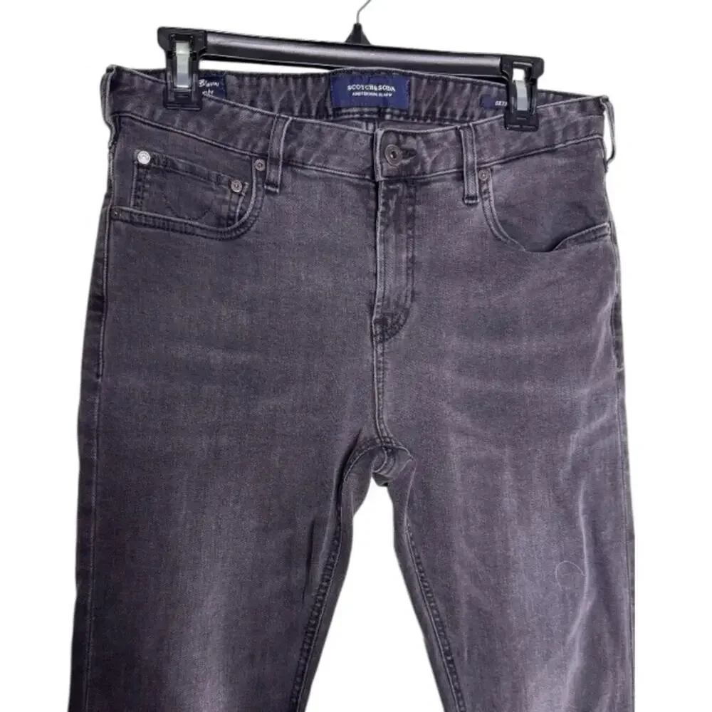 Scotch & Soda Black Amsterdams Blauw Straight Slim fit jeans Size 31/32